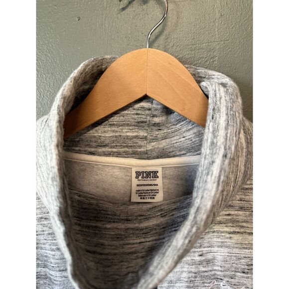 Pink Womens Gray Mock Neck Pullover Sweatshirt Size XS - Picture 3 of 3